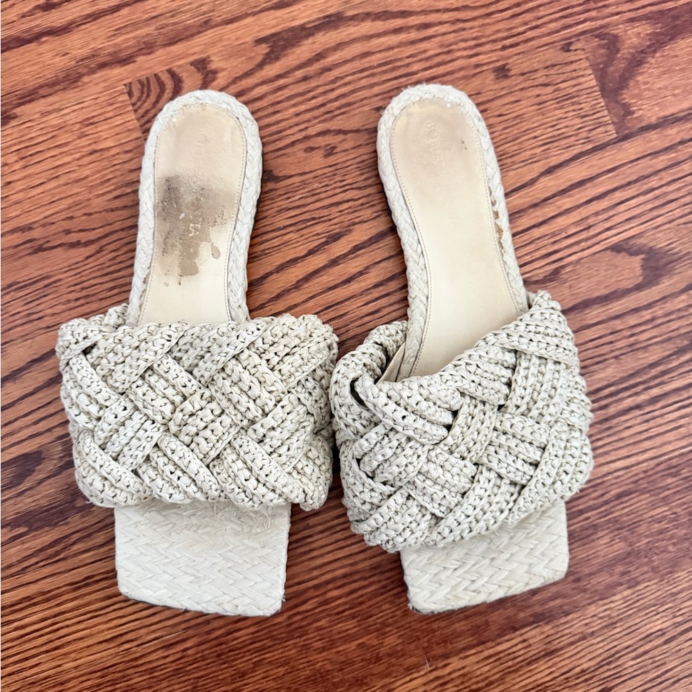 Lido Woven Raffia Flat Sandals